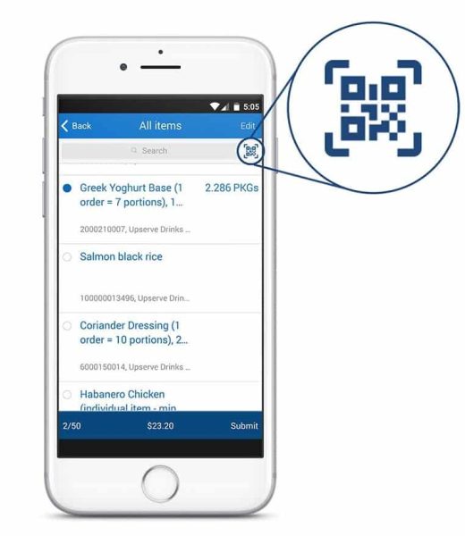 Upserve includes an optional smartphone inventory counting app.