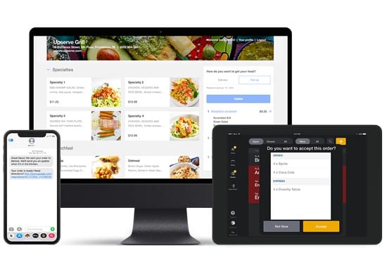 Upserve's online ordering tools alert restaurants to new orders in the POS.