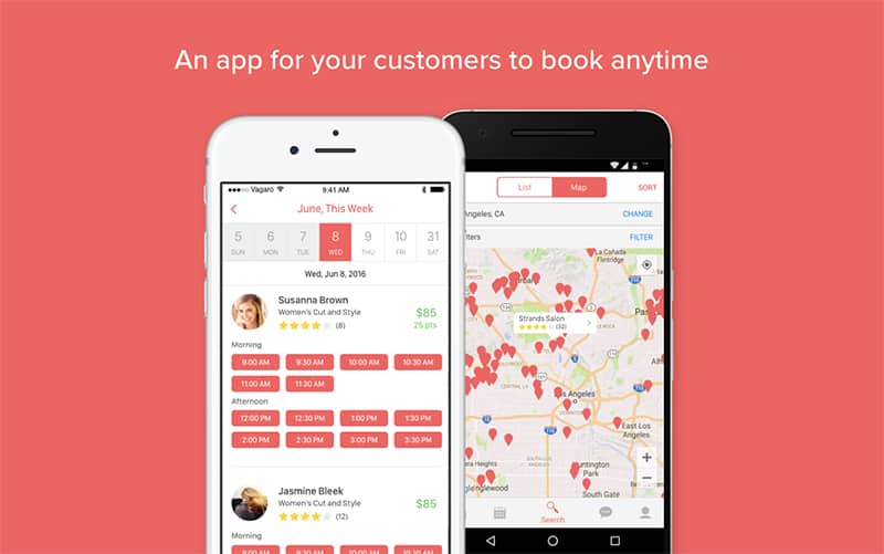 Booking and tracking orders of Vagaro app.