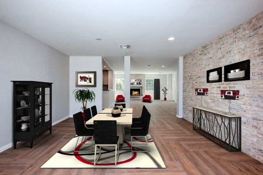 VisualStager virtual staging example; dining room.