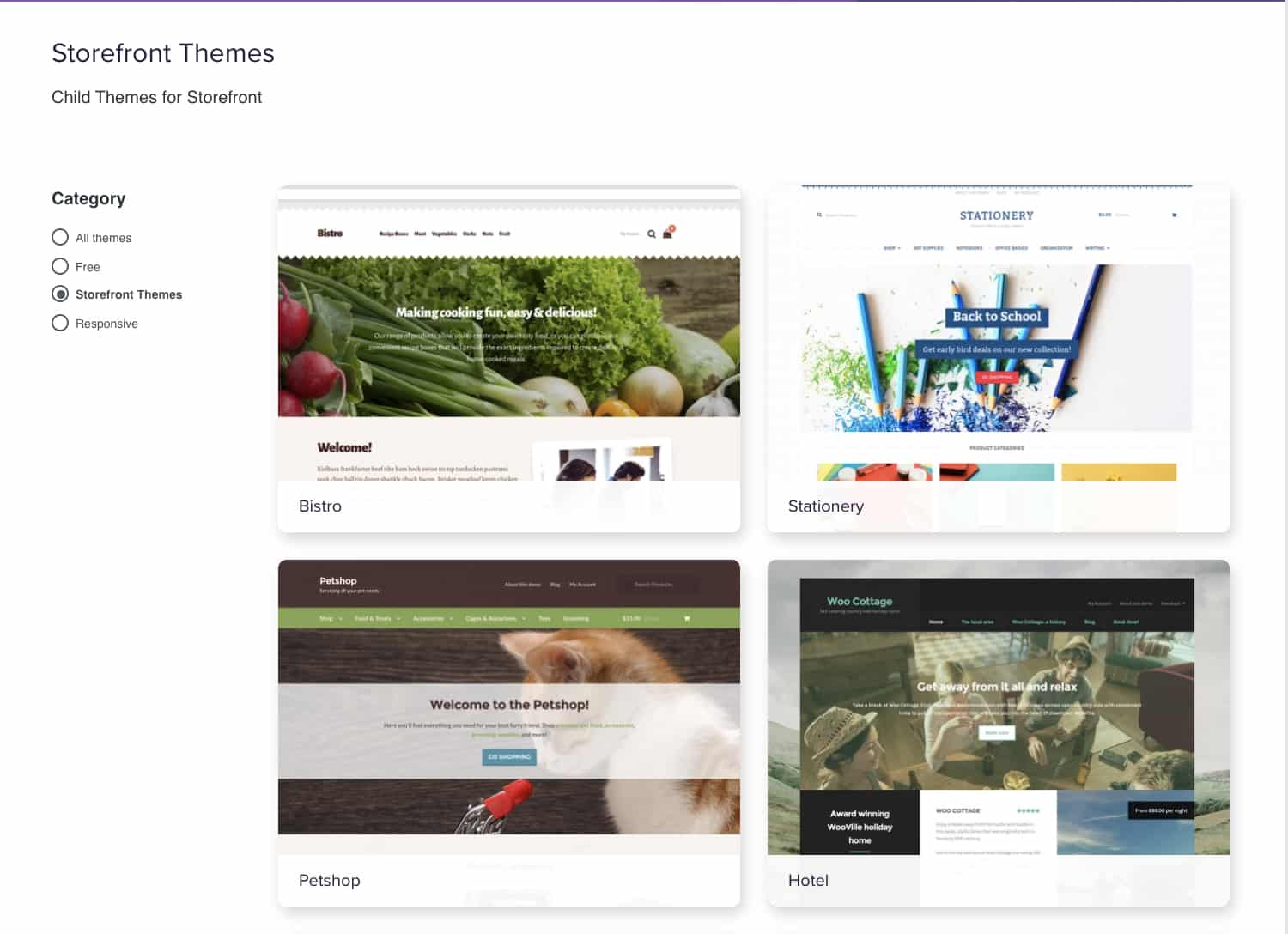 WooCommerce’s Storefront themes for free.