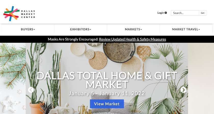 Showing Dallas Market Center page.