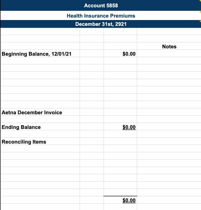 Payroll Balance Sheet Reconciliation Template Excel