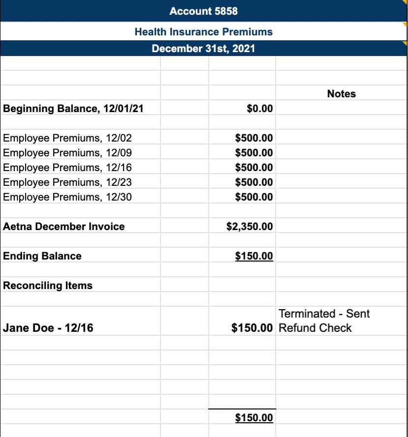 Payroll Reconciliation Excel Template