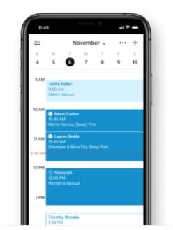 Square's sample scheduled appointment on mobile app.