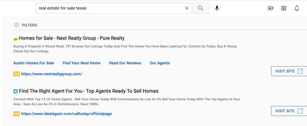 Example of youtube real estate ads.