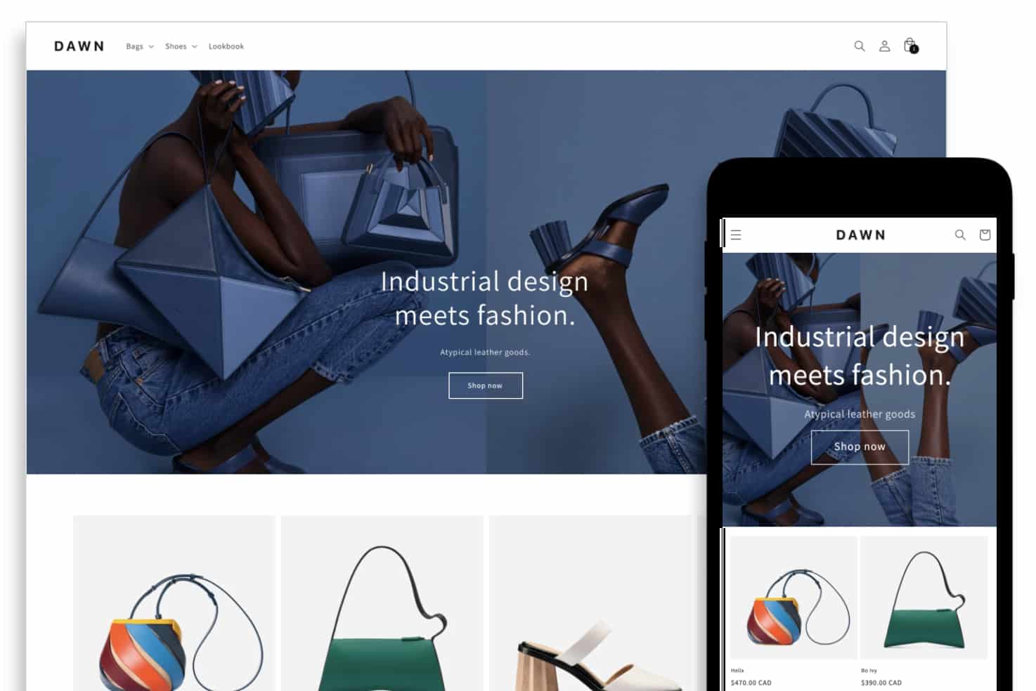 Sample image of Shopify’s OS 2.0 Theme: Dawn, free theme by shopify.