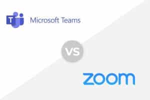 Microsoft Teams vs Zoom Meetings logo as feature image.