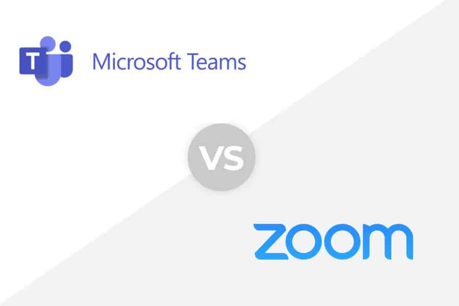 Microsoft Teams vs Zoom Meetings logo as feature image.