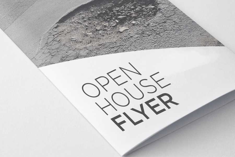 Cover of an open house flyer template.