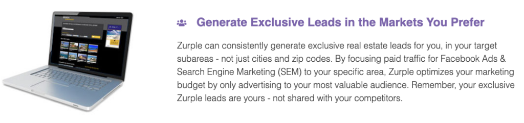 Description of Zurple’s exclusive lead generation
