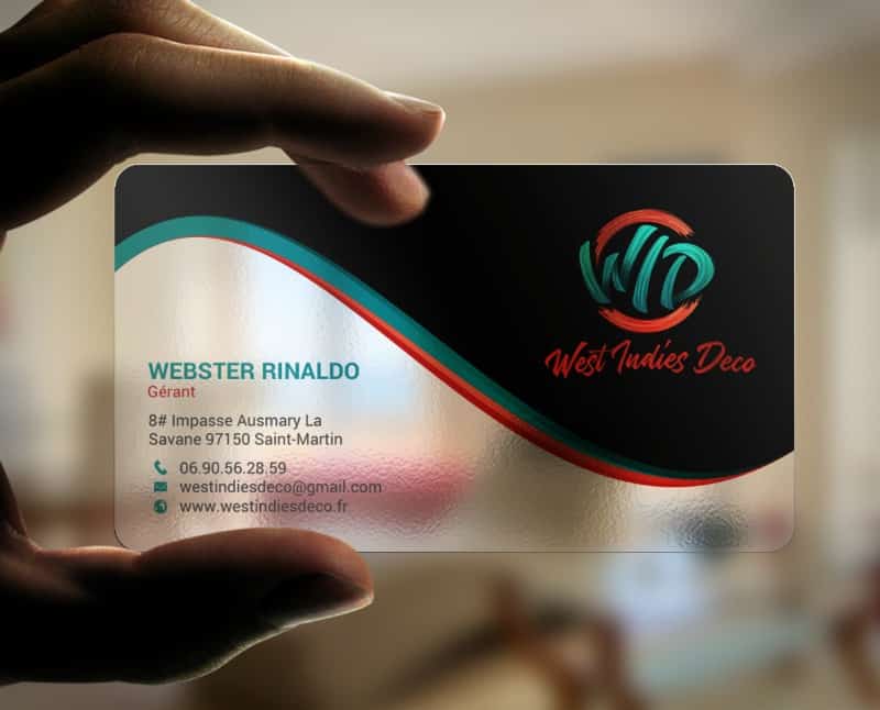 An example of transparent heavy-duty construction business card.