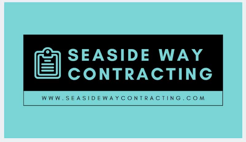 Sea-themed construction business card from Canva.