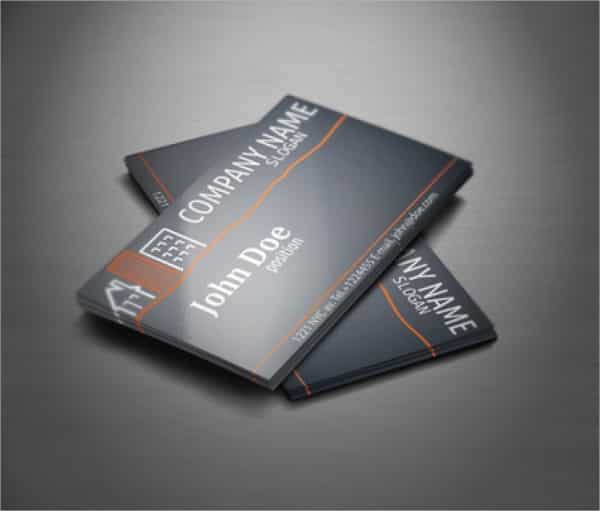Glossy gray construction business card.