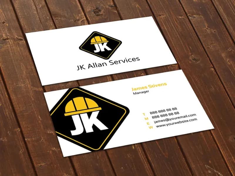 A good clean construction business card.