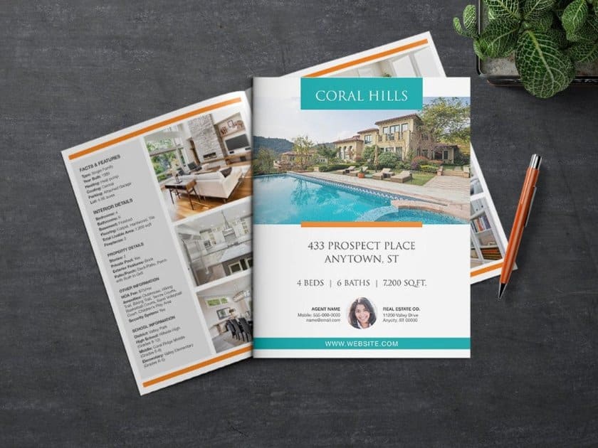 Four-page real estate brochure from Etsy.