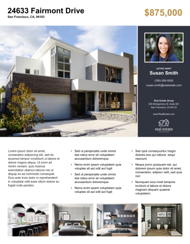 Featured Amenities Flyer Template from Zillow.