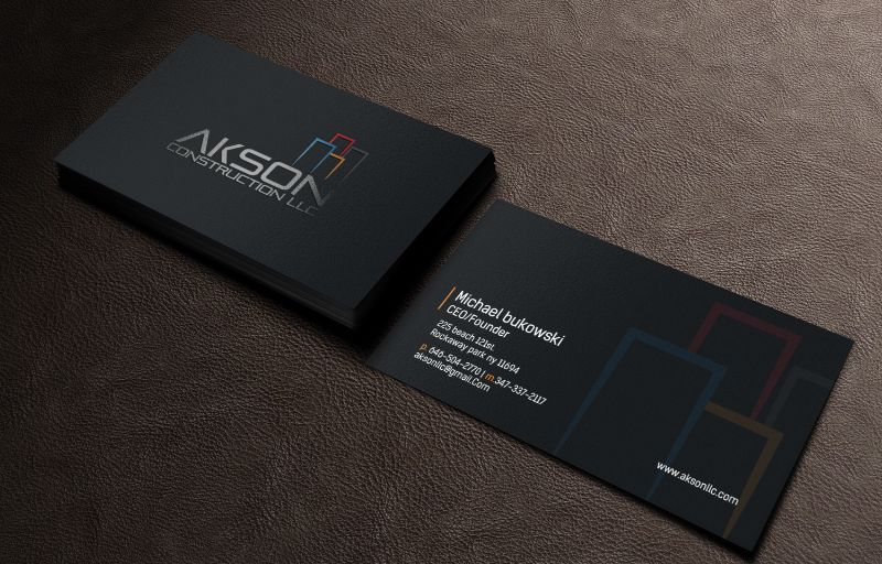 A matte black business card design that stands out.