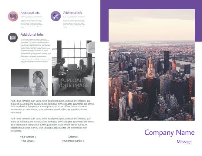 General information real estate brochure template from Overnight Prints.