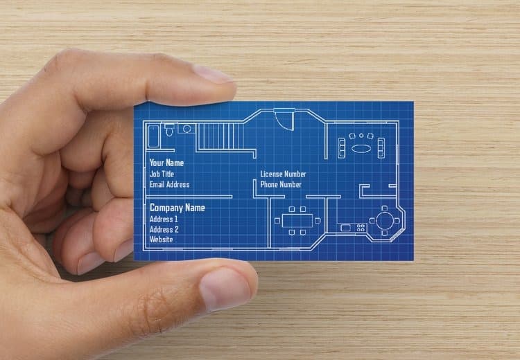 Blueprint business card from Vistaprint