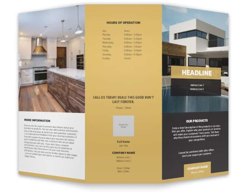 Property listing real estate brochure template from Vistaprint.