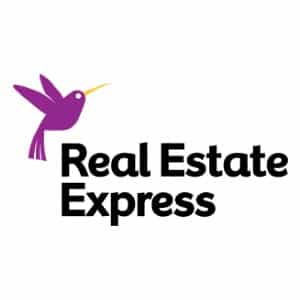 Real Estate Express logo that links to the Real Estate Express homepage in a new tab.