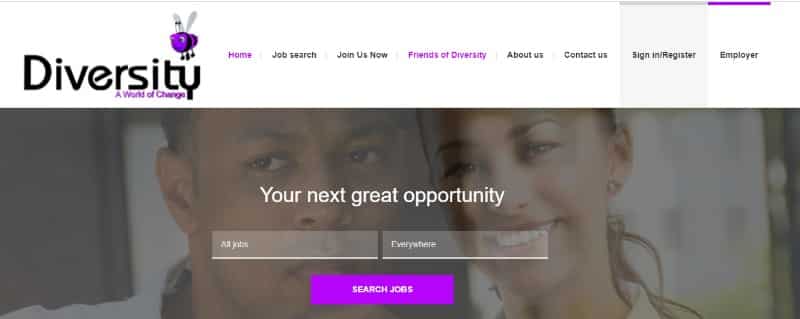 Diversity.com homepage.
