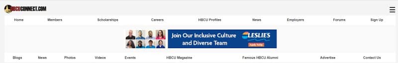 HBCU Connect homepage.