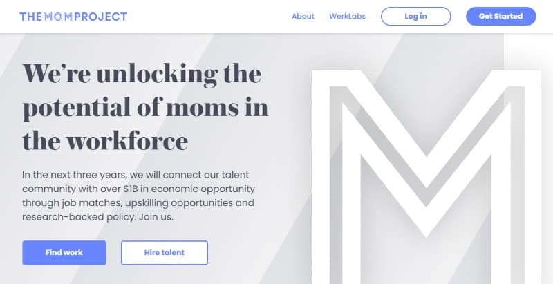 The Mom Project homepage.