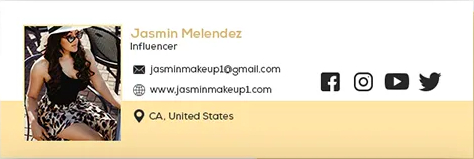 Example of a personal email signature from Jasmin Melendez.