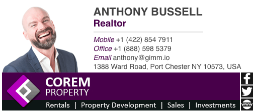 Example of a professional email signature from Corem Property.
