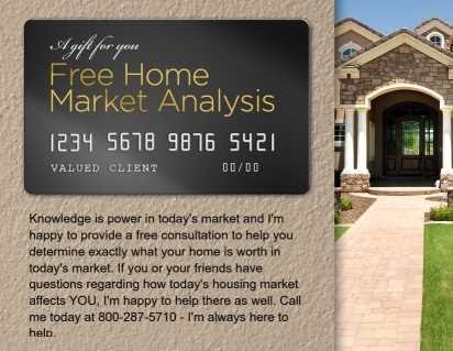 Example of Free Home Market Analysis postcard.