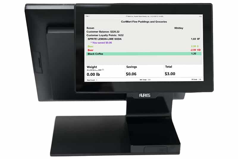 IT Retail's customer-facing, colored screen.