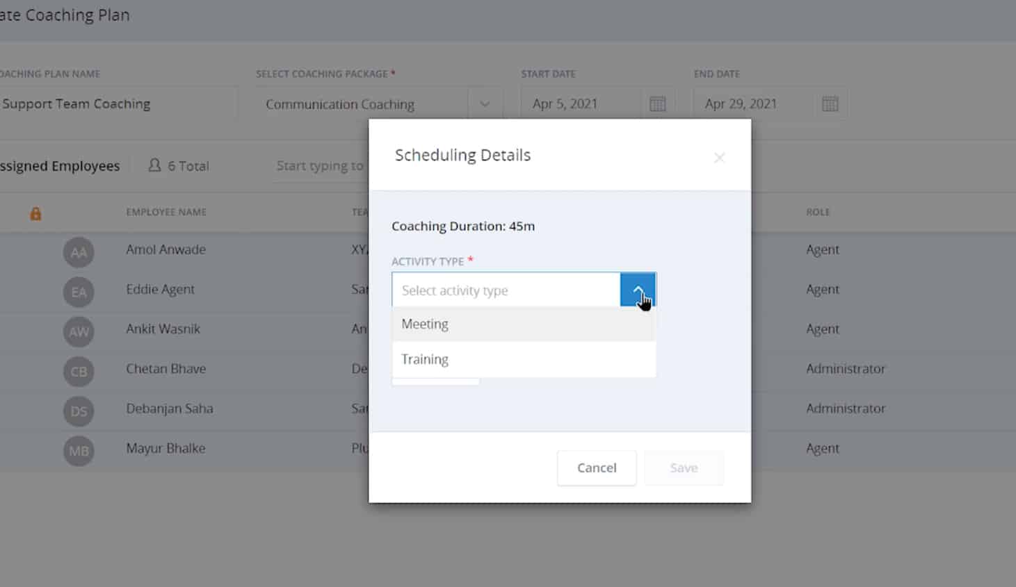 Scheduling feature of NICE CXone.