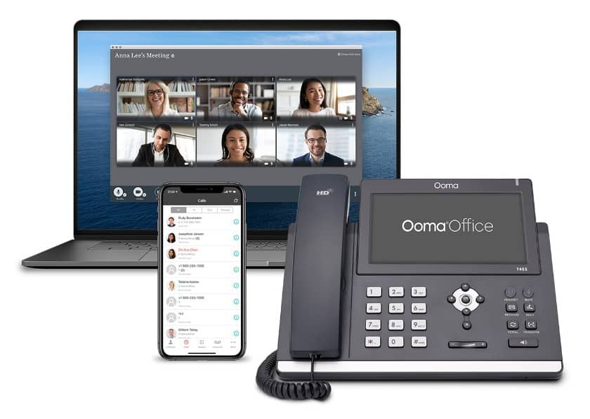 Ooma’s omni-device on mobile, desktop and IP phones.