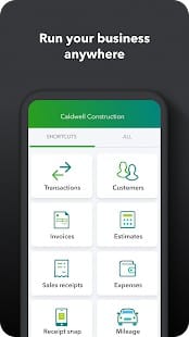 Other functions of the QuickBooks Online App.