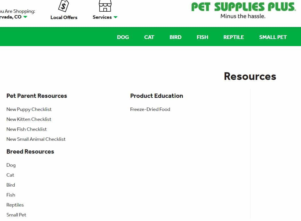 Pet Supplies Plus Resources page.