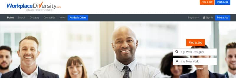 WorkplaceDiversity.com homepage.