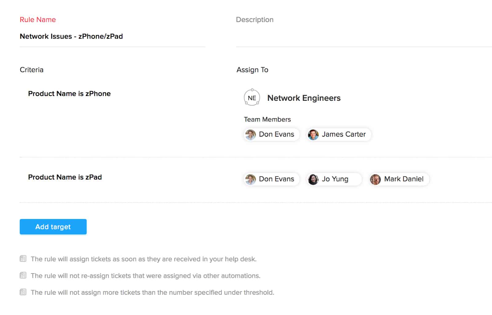 ticket assignment in zoho desk