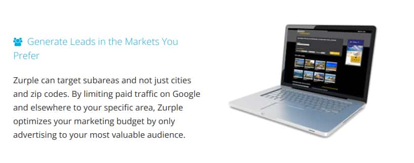 Targeted ad features by Zurple.