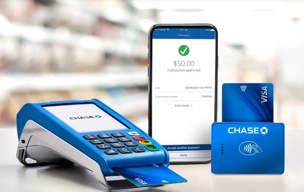 Showing Chase Merchant Services compatibility with most credit card payment terminals.