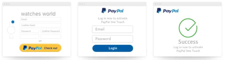 Completing online payments without entering credit card details each time with PayPal one touch.