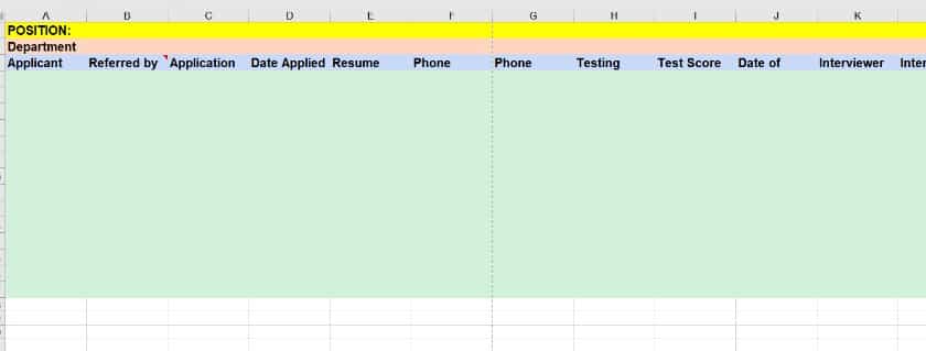 Free Excel Recruitment Template.