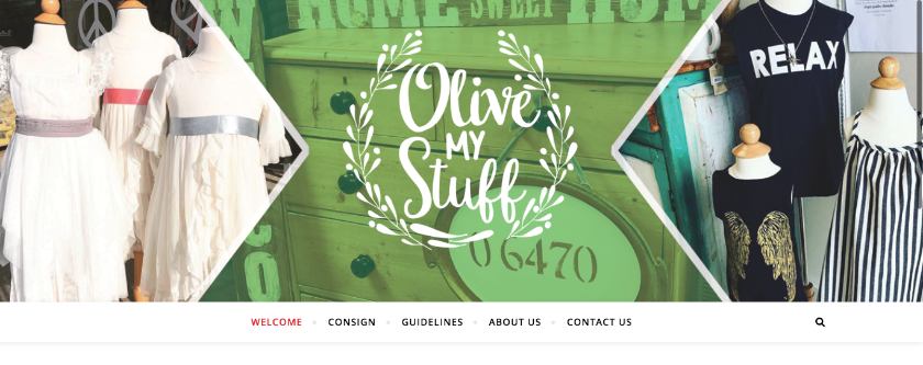 Showing Olive My Stuff, a consignment shop page.