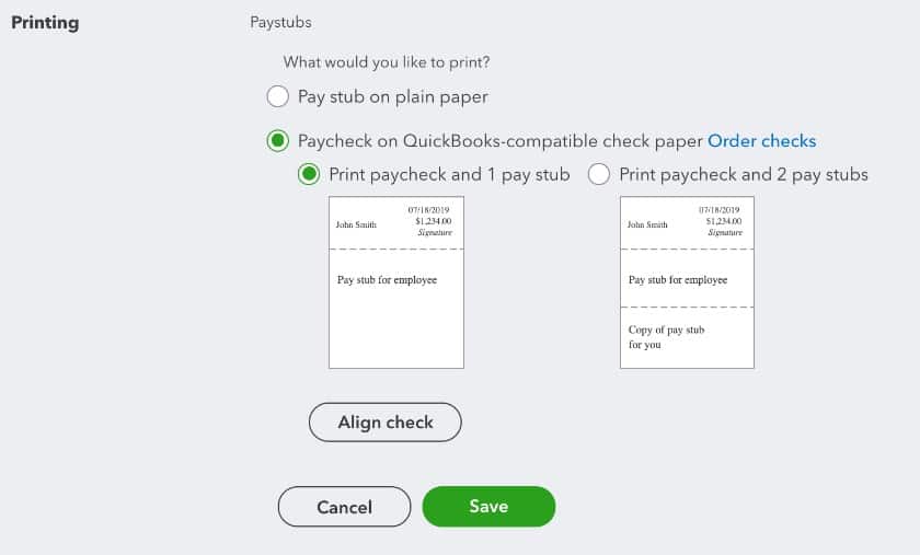 quickbooks pay stub