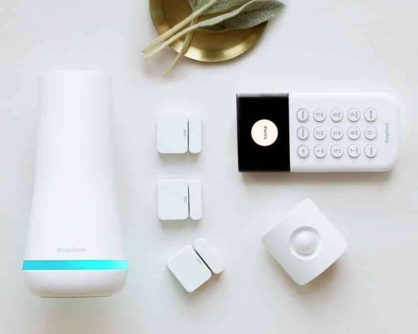 Showing SimpliSafe's business essentials hardware package.