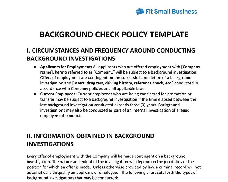 etiquette grootmoeder concert Background Check Policy: What to Include + Free Template