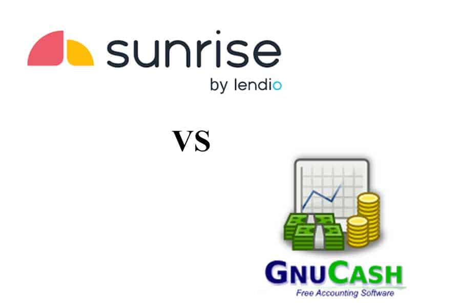 Sunrise vs GnuCash logo.
