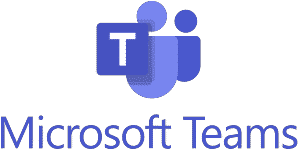 Microsoft Teams logo that links to the Microsoft Teams homepage in a new tab.