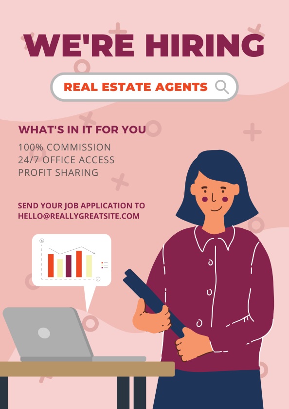 99designs Hiring Real Estate Agents Flyer template